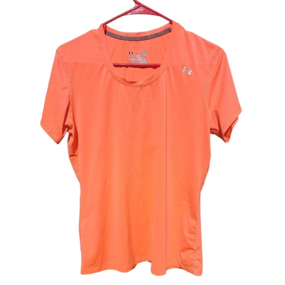 Under Armour Tops - Under Armour Womens HeatGear Fitted Short Sleeve Athletic Shirt Orange Large